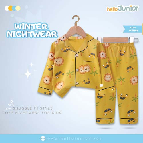 Hello Junior Kids Winter Nightwear / PJ Set / Night Dress (6 Months to 11 Years)