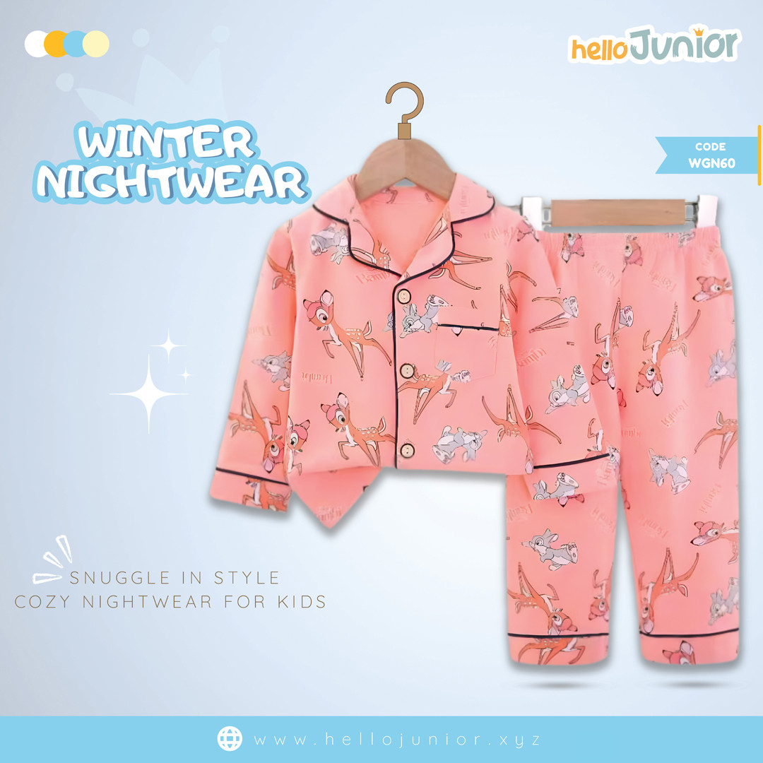 Hello Junior Kids Winter Nightwear / PJ Set / Night Dress (6 Months to 11 Years)