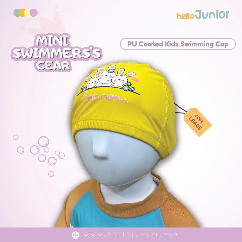 PU-Coated Swimming Cap for Kids (3-8 Years) ?‍♂️✨