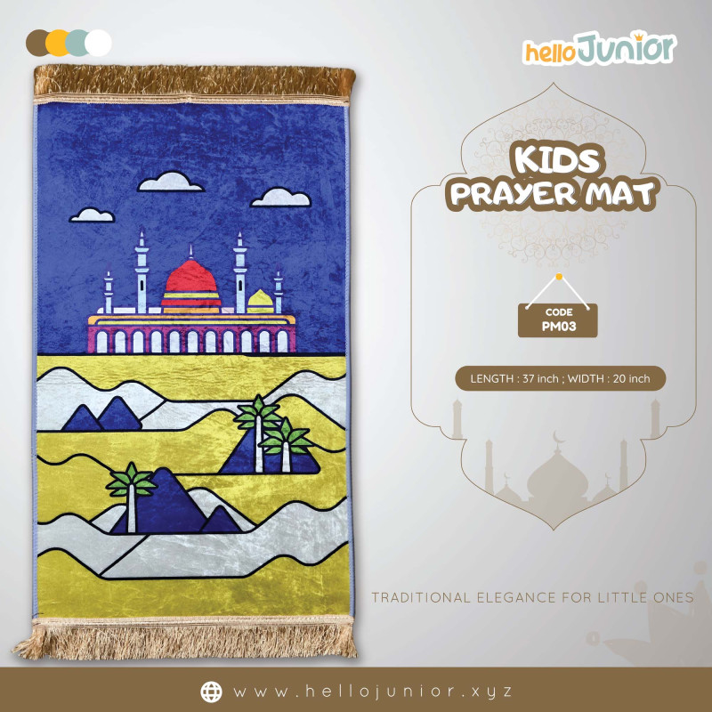 Hello Junior Baby PrayerMat / Jaynamaz for kids, Blue