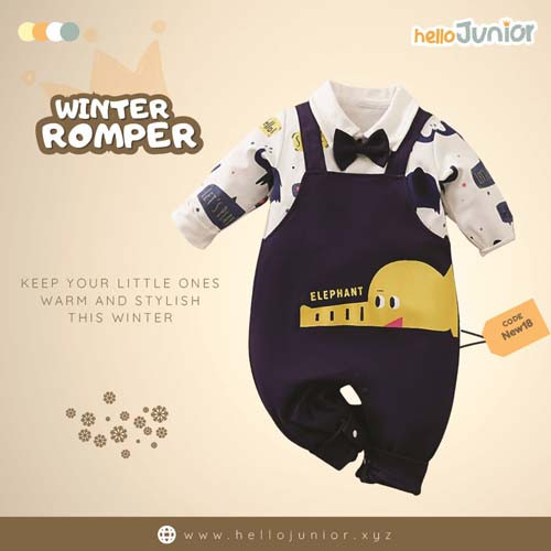 Hello Junior Kids Winter Romper, Newborn baby dress 0 month to 09 month