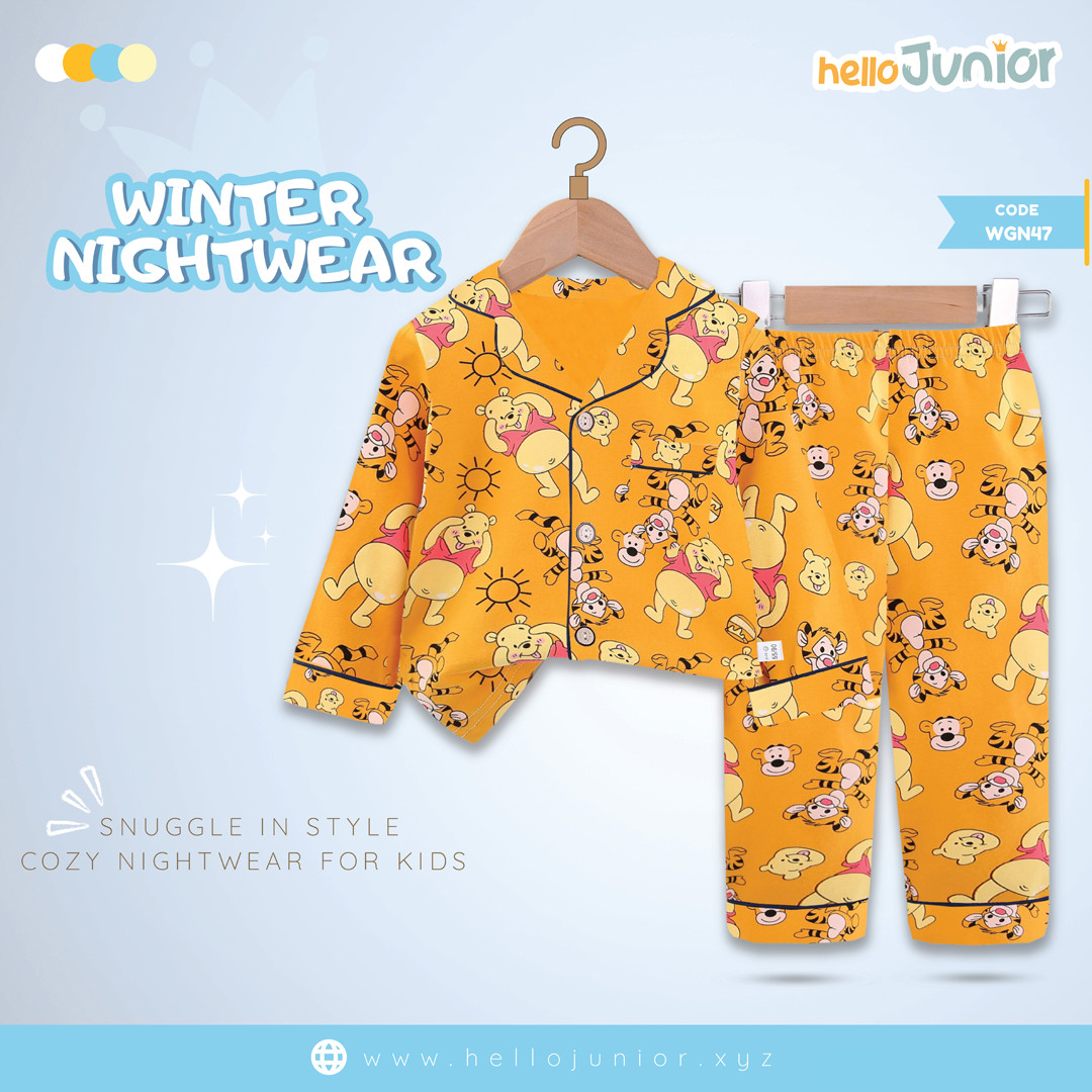 Hello Junior Kids Winter Nightwear / PJ Set / Night Dress (6 Months to 11 Years)