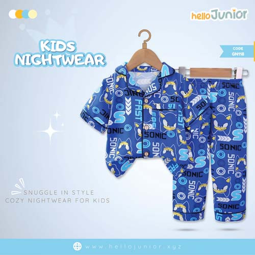 Hello Junior Kids Nightwear / PJ Set / Night Dress (6 Months to 11 Years)