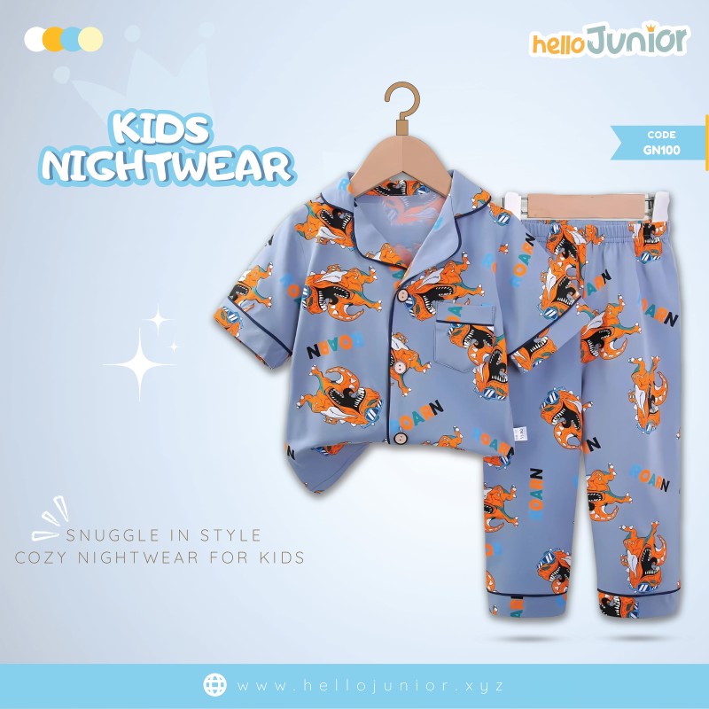 Hello Junior Kids Nightwear / PJ Set / Night Dress (6 Months to 11 Years)