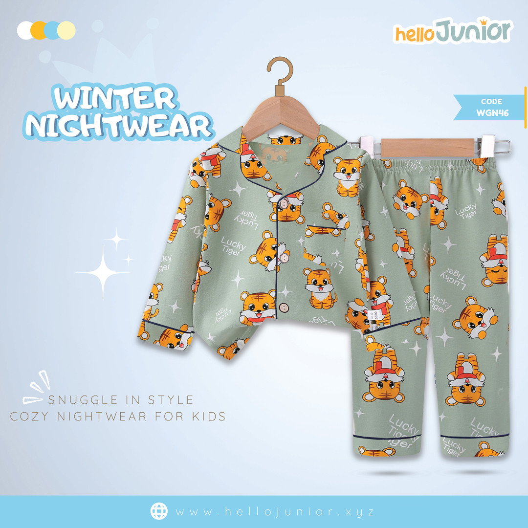 Hello Junior Kids Winter Nightwear / PJ Set / Night Dress (6 Months to 11 Years)