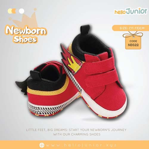 Hello Junior baby shoes for newborn to 18 month, made with cotton and rubber sole