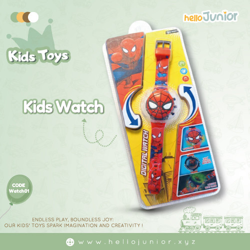 Spider-Man Digital Watch for Kids – Flexible Silicone Strap, Ages 3-10