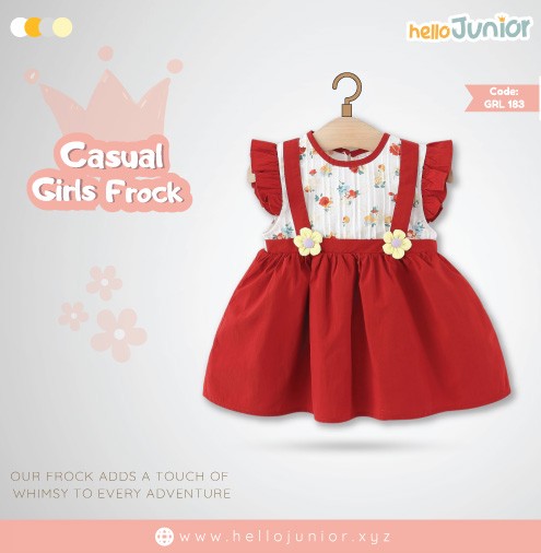 Hello Junior Casual Girls Frock (6 Months to 03 Years)