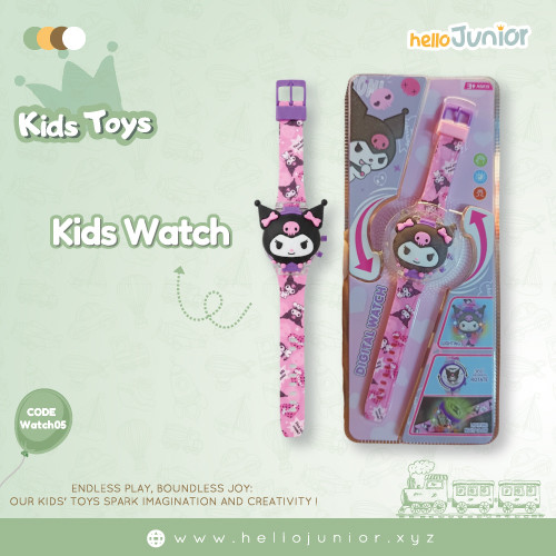 Kuromi Character Kids Digital Wristwatch – Colorful Silicone Strap Watch for Boys & Girls (Ages 3–10)