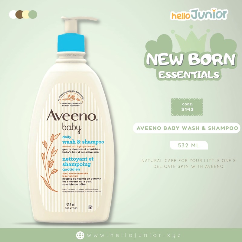 Aveeno baby daily wash & shampoo for hair & sensitive skin 532 ml