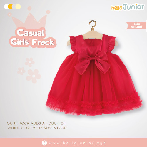 Hello Junior Casual Girls Frock (6 Months to 03 Years)
