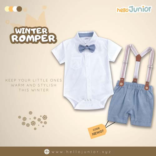 Hello Junior Kids Winter Romper, Newborn baby dress 0 month to 09 month