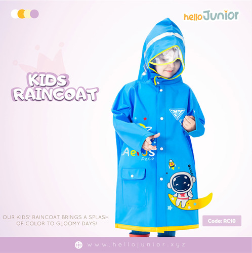 Hello Junior Kids Raincoat for 03-11 years , Multicolor