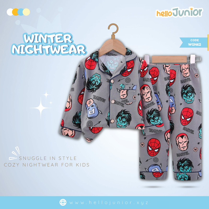 Hello Junior Kids Winter Nightwear / PJ Set / Night Dress (6 Months to 11 Years)