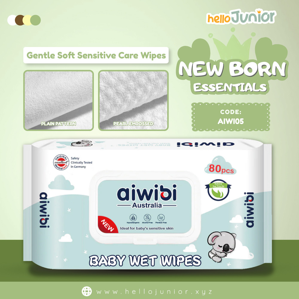 Aiwibi Australian Soft Care Baby Wet Wipes 80 Pcs | 100% Pure & Gentle