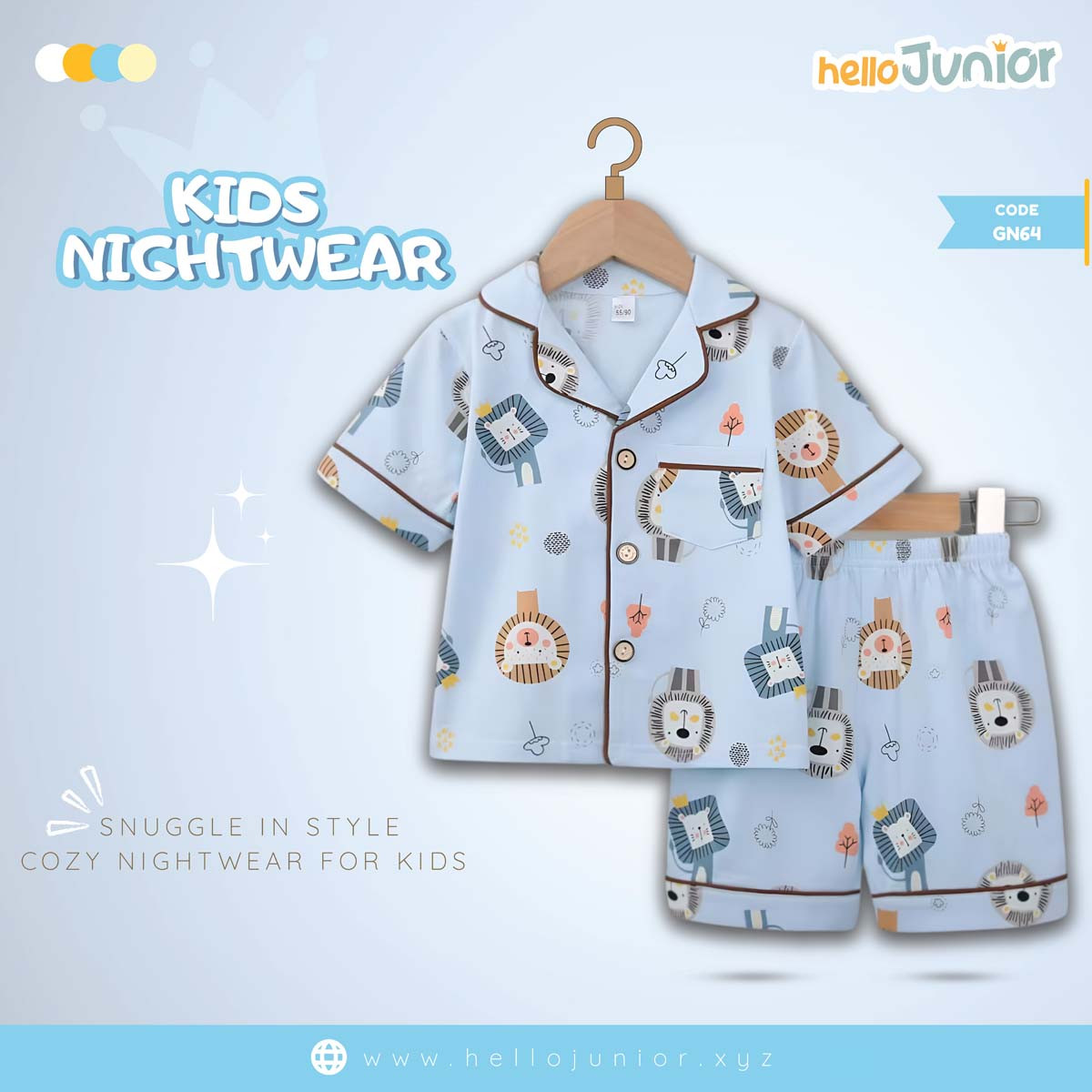 Hello Junior Kids Nightwear / PJ Set / Night Dress (6 Months to 11 Years)