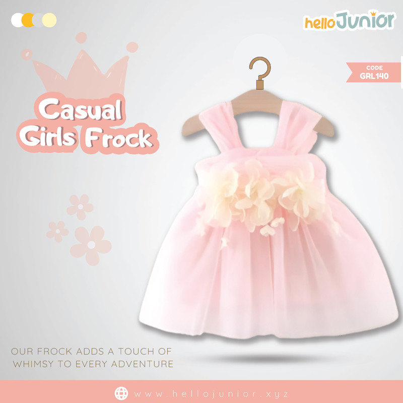 Hello Junior Casual Girls Frock (6 Months to 03 Years)