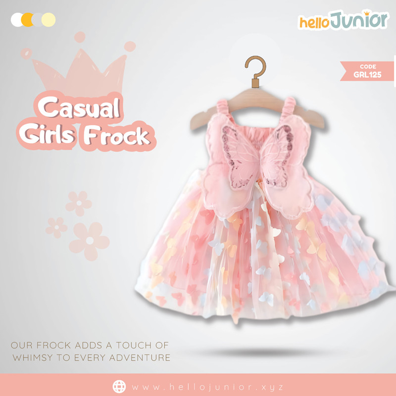 Hello Junior Casual Girls Frock (6 Months to 03 Years)