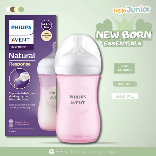 Philips avent 260 ml natural feeder / bottle Single set, Pink