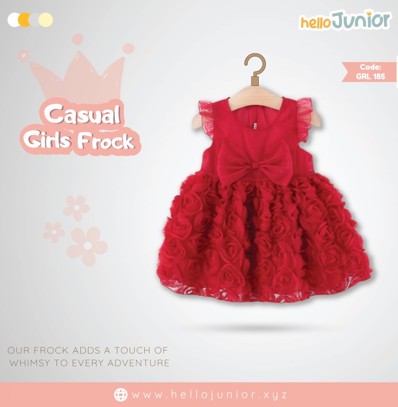 Hello Junior Casual Girls Frock (6 Months to 03 Years)