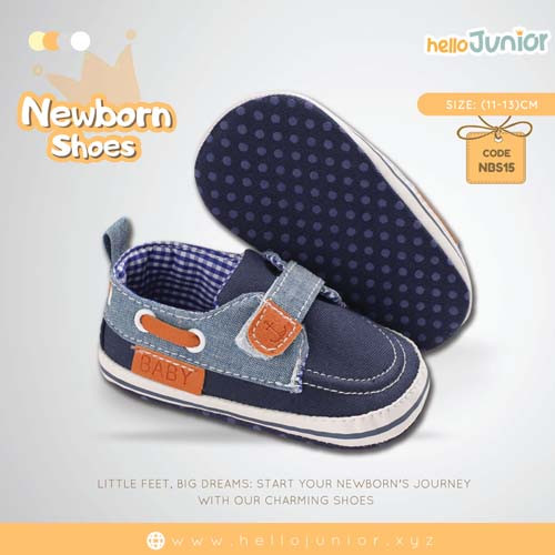 Hello Junior baby shoes for newborn to 18 month, made with cotton and rubber sole