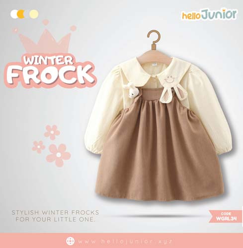 Hello Junior Winter Girls Frock for 06 Months to 05 Years