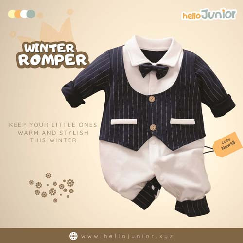 Hello Junior Kids Winter Romper, Newborn baby dress 0 month to 09 month