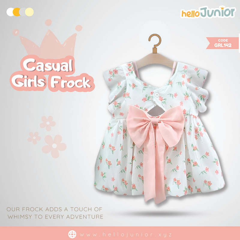 Hello Junior Casual Girls Frock (6 Months to 03 Years)