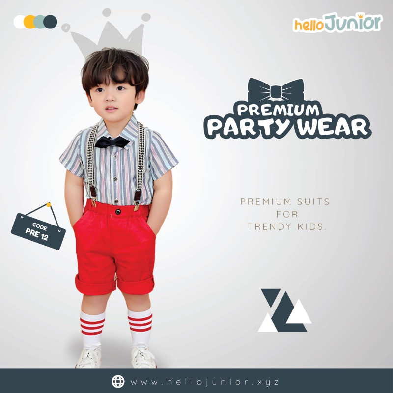 Hello Junior Premium Kids Party Wear, Premium Baby Suit, Kids Party Dress for 06 month to 08 years