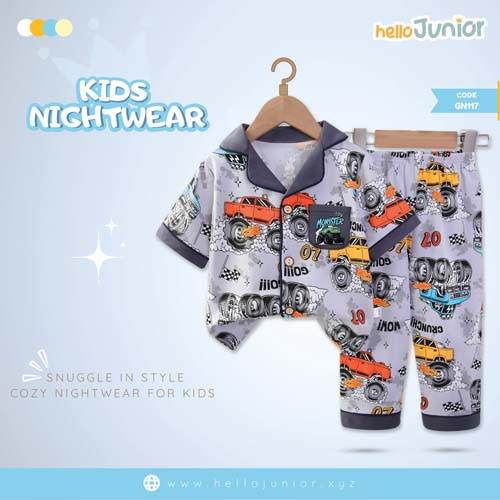 Hello Junior Kids Nightwear / PJ Set / Night Dress (6 Months to 11 Years)