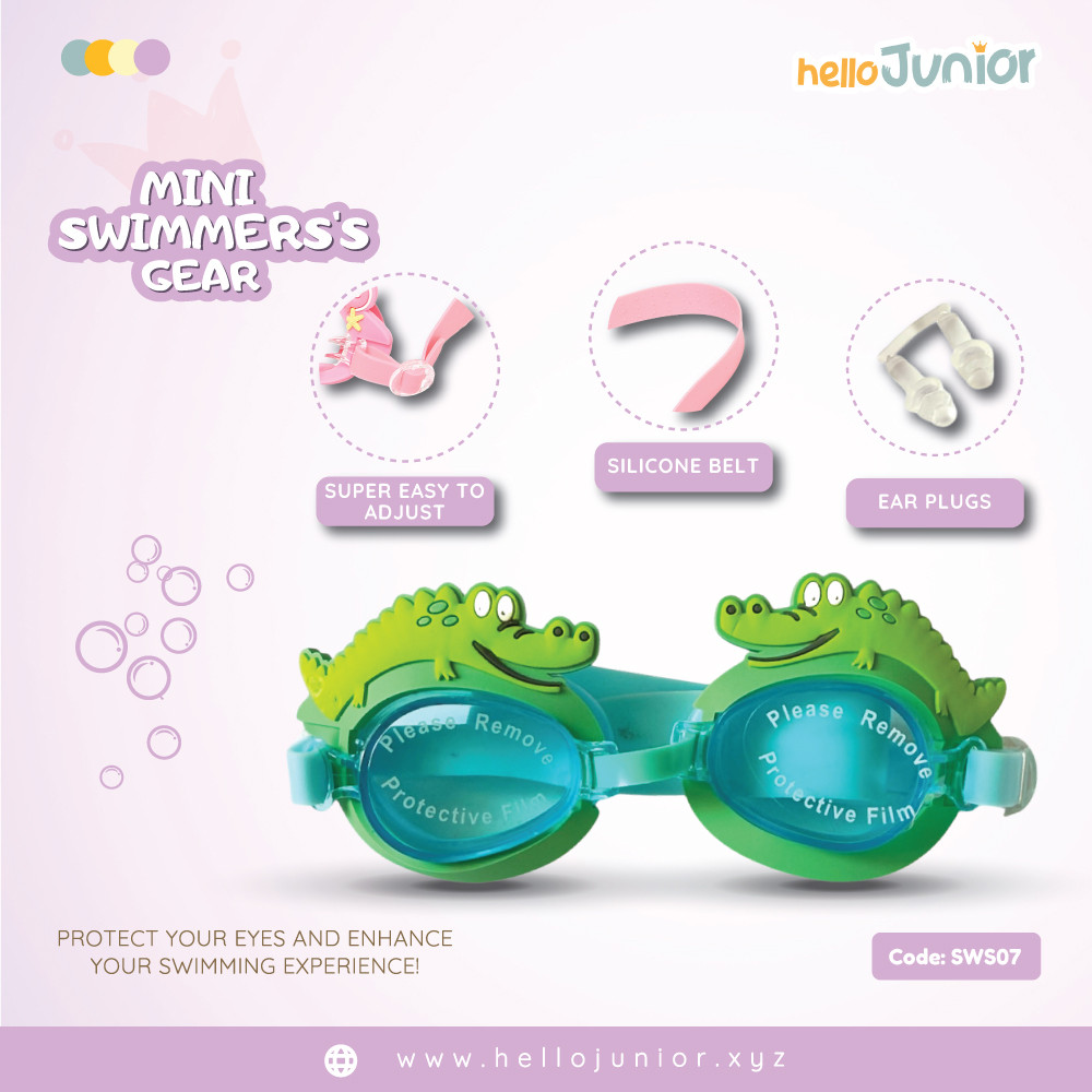 Kids Swimming Goggles with Ear Plugs – Soft Silicone Frame (Ages 3–8 Years)