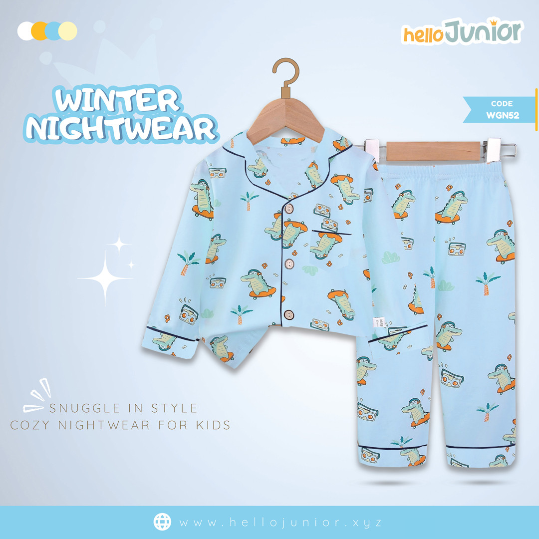 Hello Junior Kids Winter Nightwear / PJ Set / Night Dress (6 Months to 11 Years)