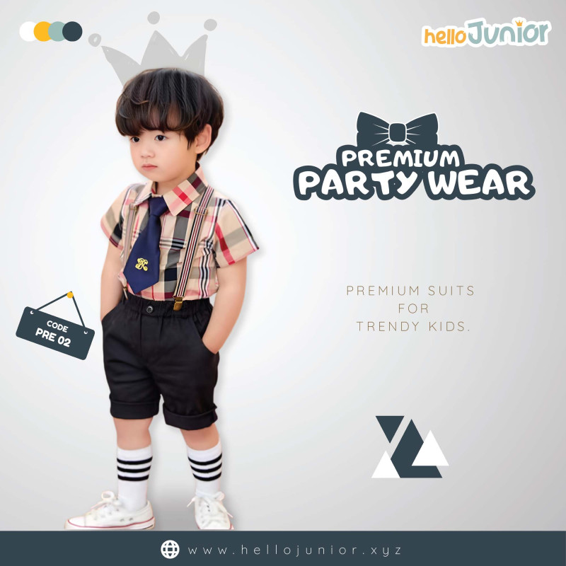 Hello Junior Premium Kids Party Wear, Premium Baby Suit, Kids Party Dress for 06 month to 08 years