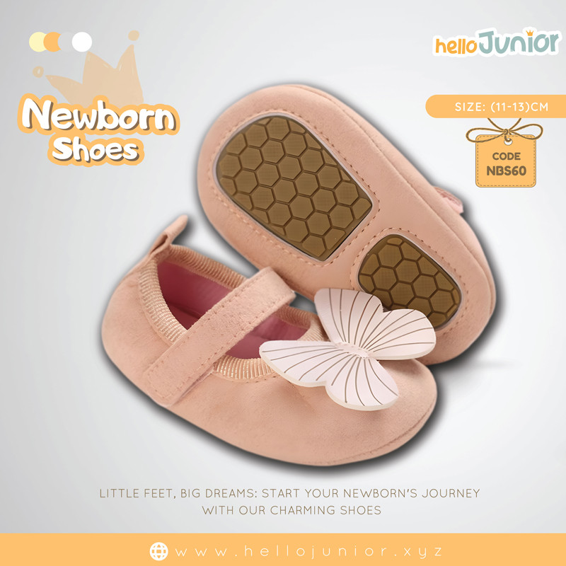 Hello Junior baby shoes for newborn to 18 month, made with cotton and rubber sole