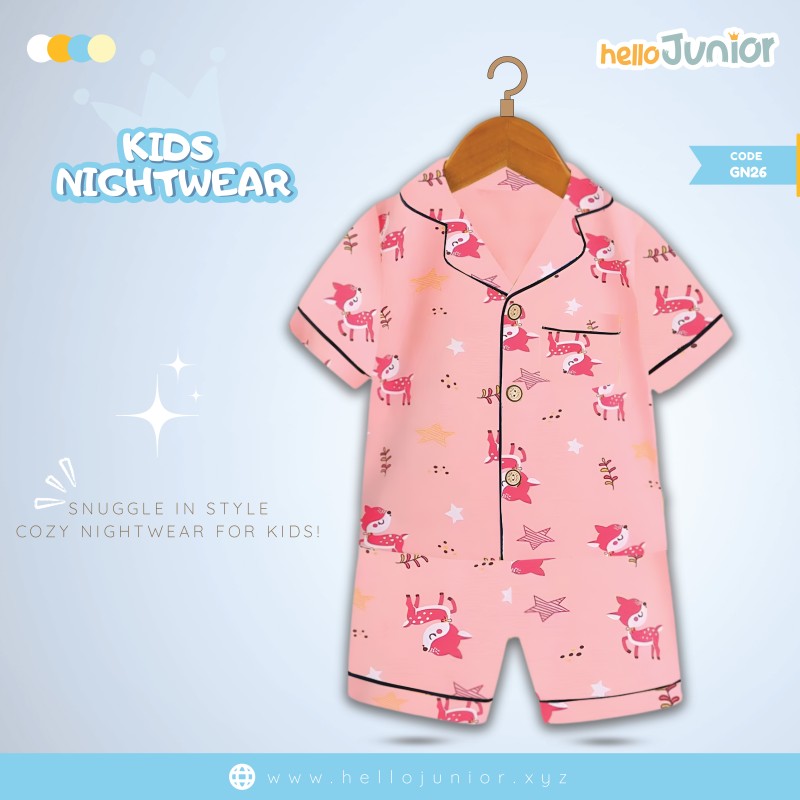 Hello Junior Kids Nightwear / PJ Set / Night Dress (6 Months to 11 Years)
