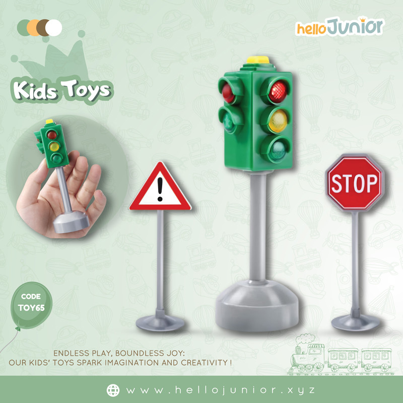 Mini Traffic Lights Toy with Road Signs for Kids – Learn Traffic Safety (Ages 4+)