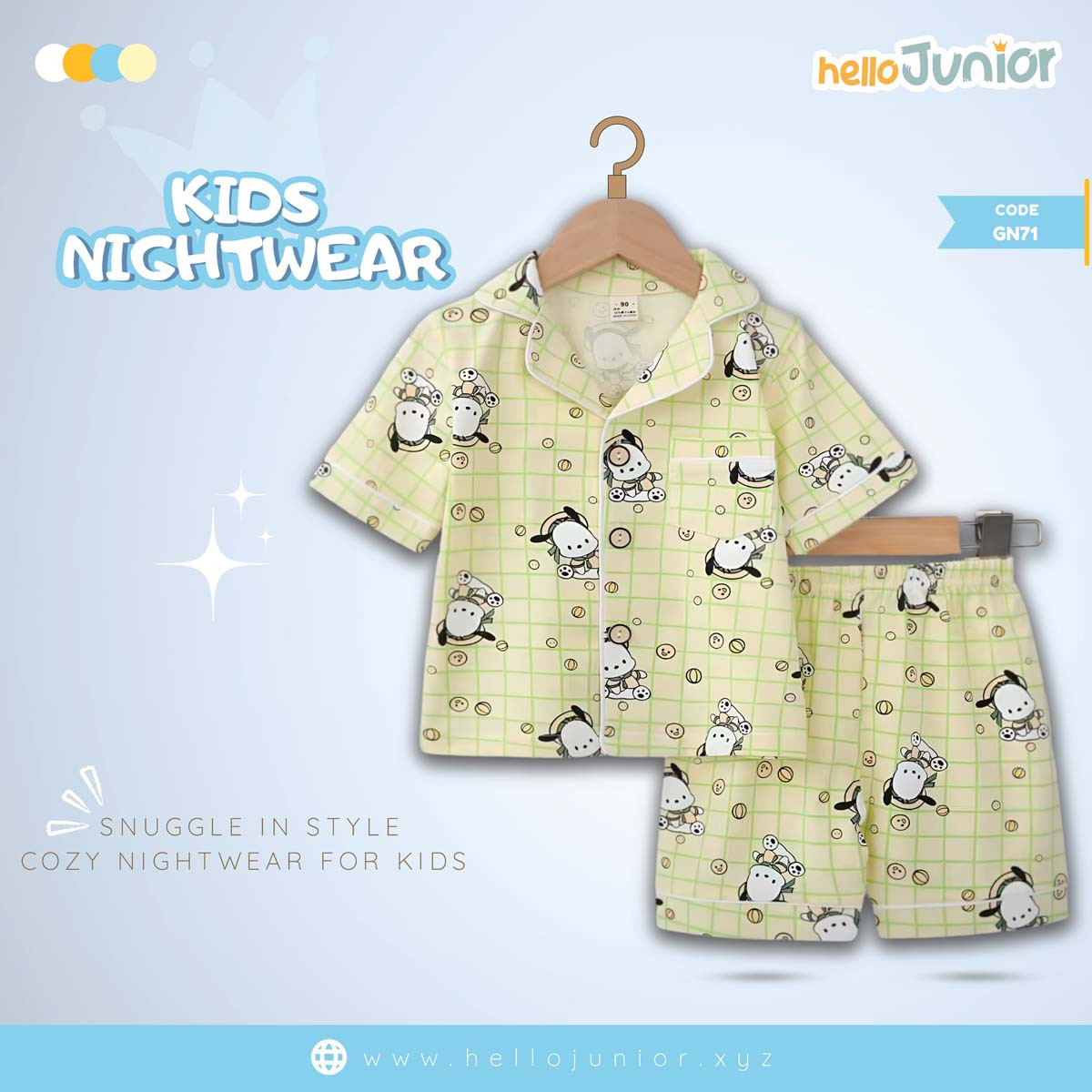 Hello Junior Kids Nightwear / PJ Set / Night Dress (6 Months to 11 Years)