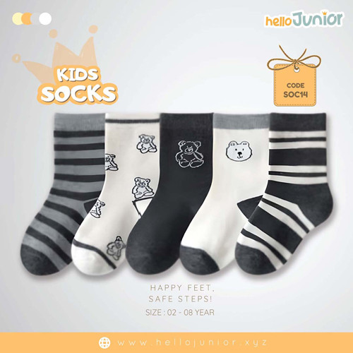 Hello Junior Baby Socks for Ages 2-8 Years, Multicolor