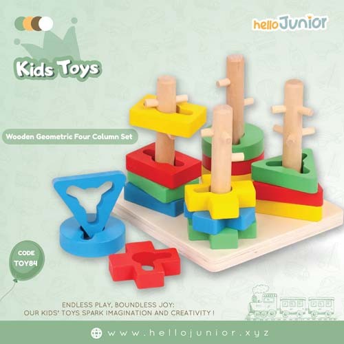 Mechanism Set Pillar Wooden Toy. Designed for kids aged 36 months and above