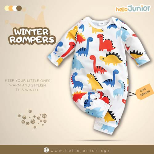 Hello Junior Kids Winter Romper, Newborn baby dress 0 month to 09 month