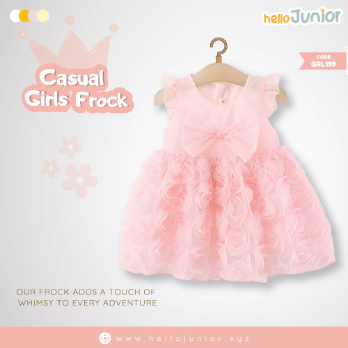 Hello Junior Casual Girls Frock (6 Months to 03 Years)
