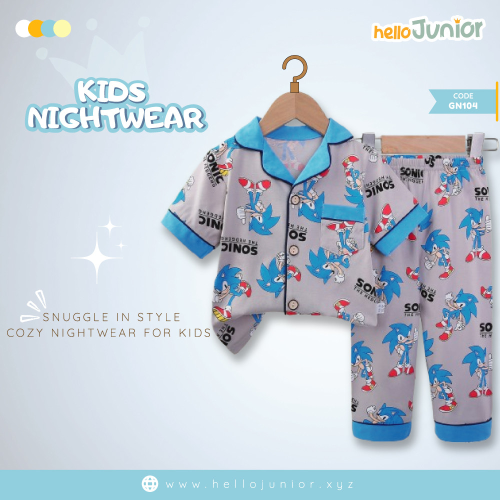 Hello Junior Kids Nightwear / PJ Set / Night Dress (6 Months to 11 Years)