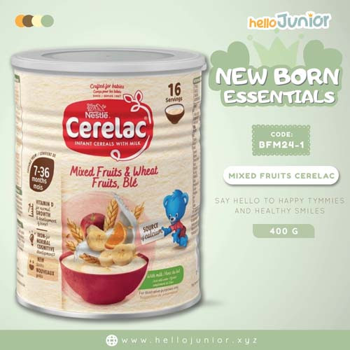 Nestlé Cerelac Mixed Fruit Wheat 400g – Baby Cereal for 7-36 Months