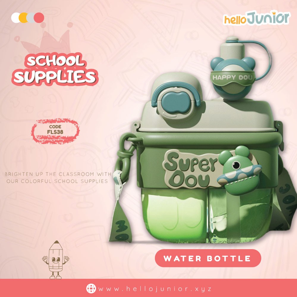 Doll Magic Double Fight Cup with Straw One-Click Press  Safe to Drink Cute Style for kids  – 500ml
