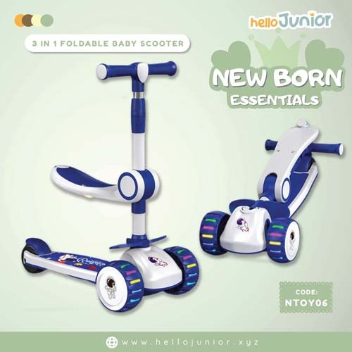3-in-1 Foldable Baby Scooter with Lights