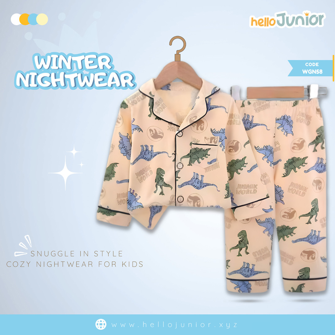 Hello Junior Kids Winter Nightwear / PJ Set / Night Dress (6 Months to 11 Years)