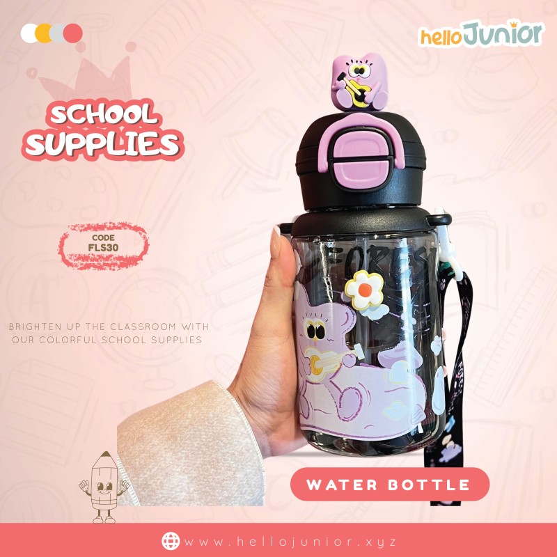 Cartoon double drink bouncing cup cute strap lock straw cup school dedicated straw cup for children 500 ml, BPA free