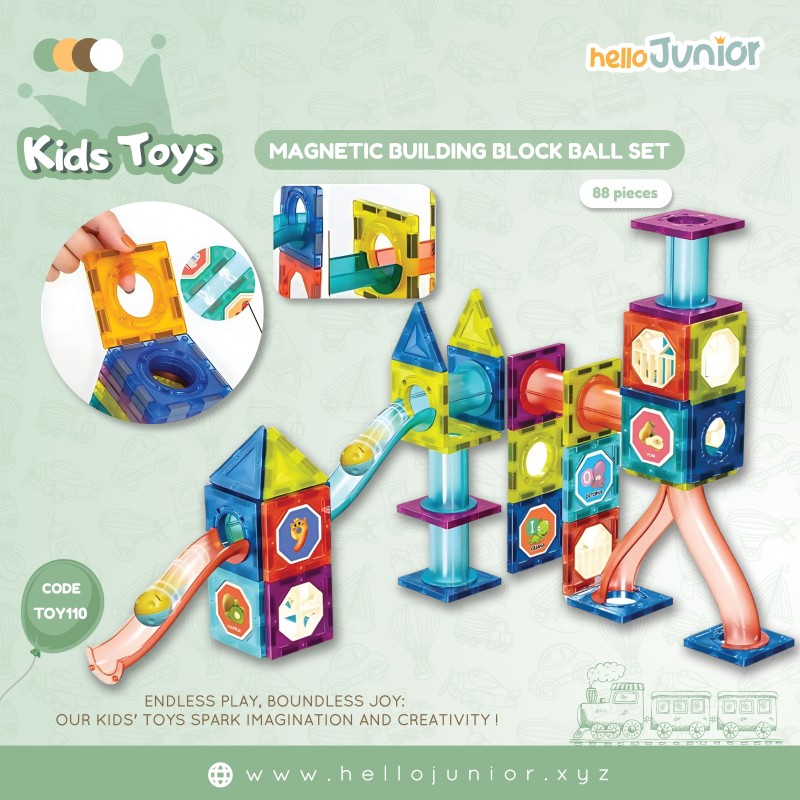 Magnetic Building Block Ball Set – 88 Pcs | Fun & Educational Toy for Kids (3+ Years)